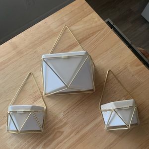 Set of 3 hanging wall planters